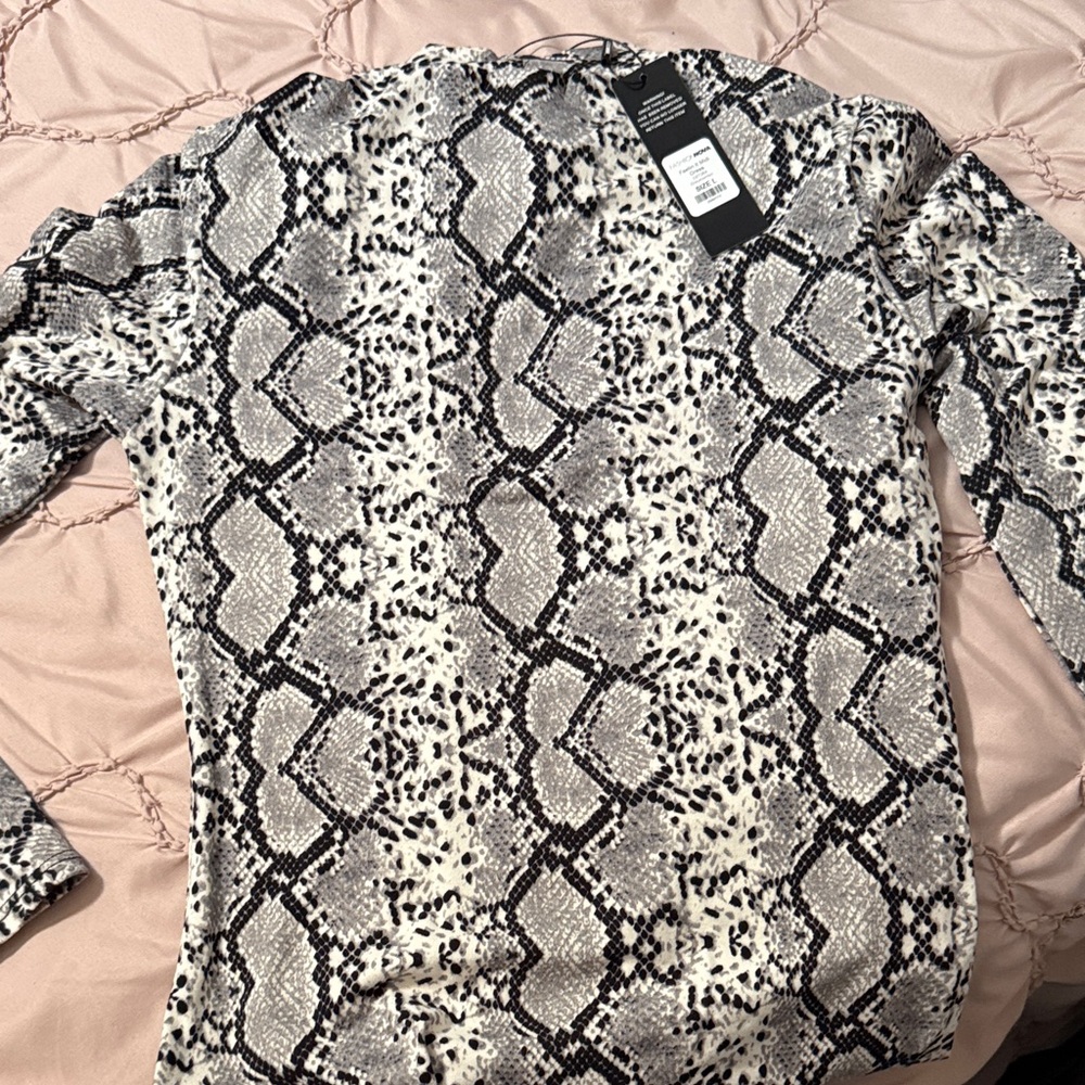 Fashion Nova Black and White Snakeskin Dress